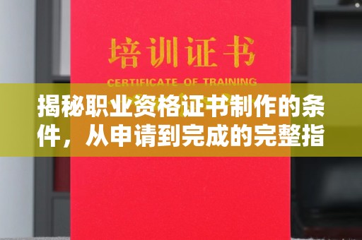 定州揭秘职业资格证书制作的条件，从申请到完成的完整指南